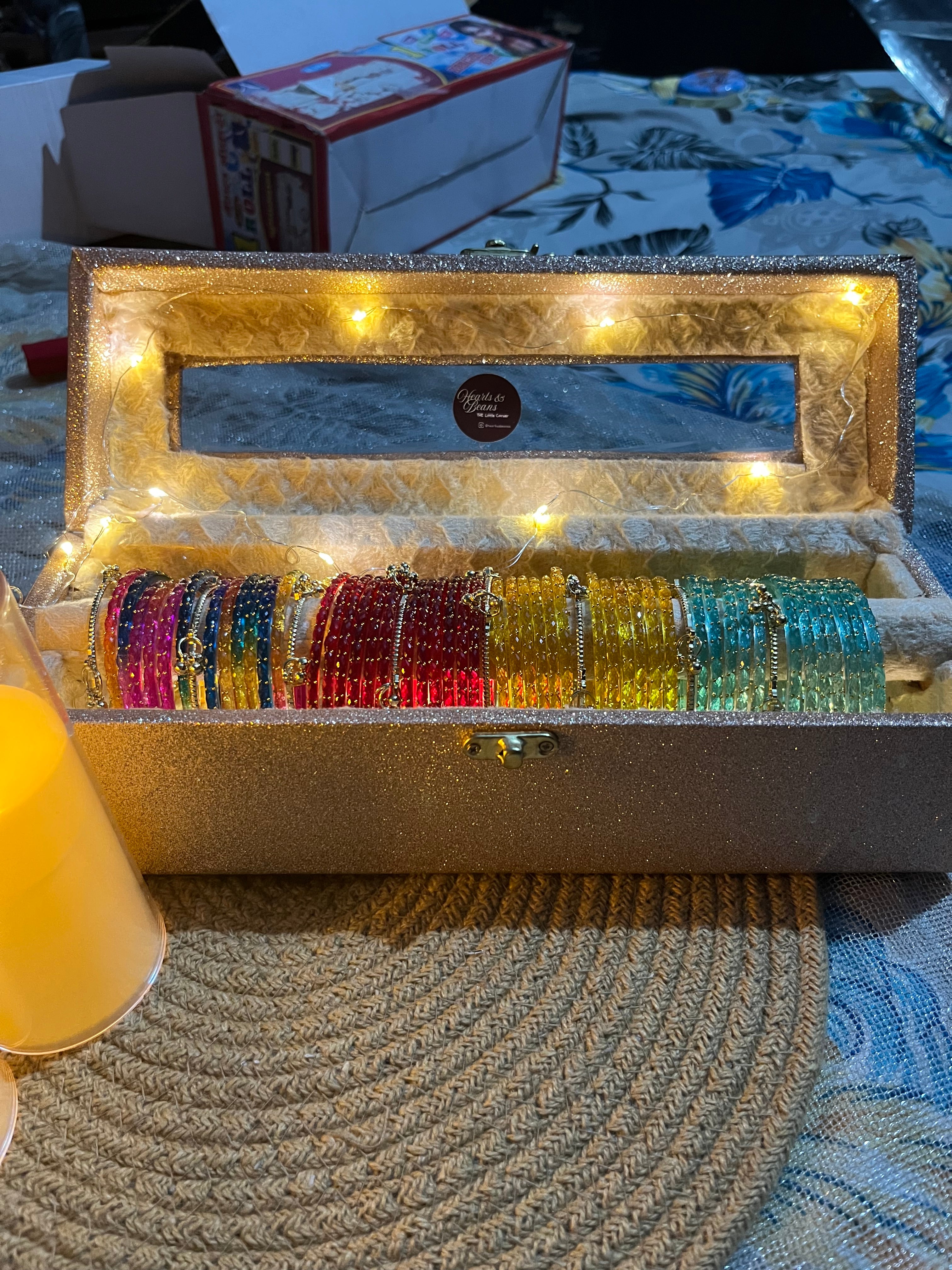 4 color bangle box with 8 ghungroo bangle 💐